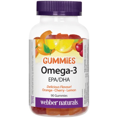 Gummies Omega-3 Orange-Cherry-Lemon Flavour 90 желирани таблетки | Webber Naturals Gummies Omega-3 Orange-Cherry-Lemon Flavour 90 желирани таблетки | Webber Naturals